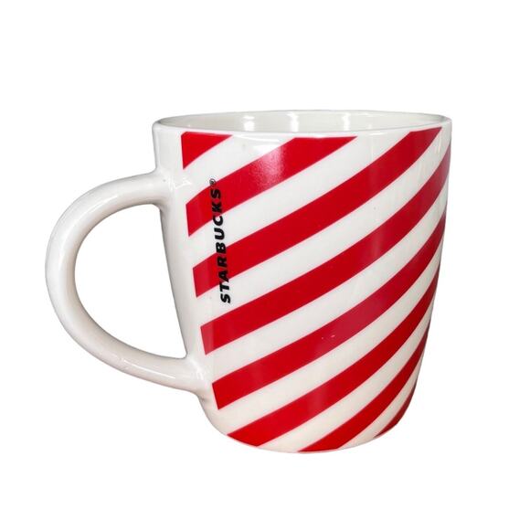 Starbucks Candy Cane Red & White Peppermint Stripe Coffee Mug 12 oz EUC - Picture 4 of 6